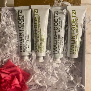 MALIN+GOETZ 4 piece travel set 2 hand+body wash 2 vitamin b5 body moisturizer